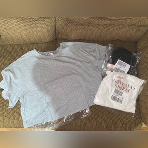 NWT- Set of 3 Victoria’s Secret Lounge Cropped Box Tees